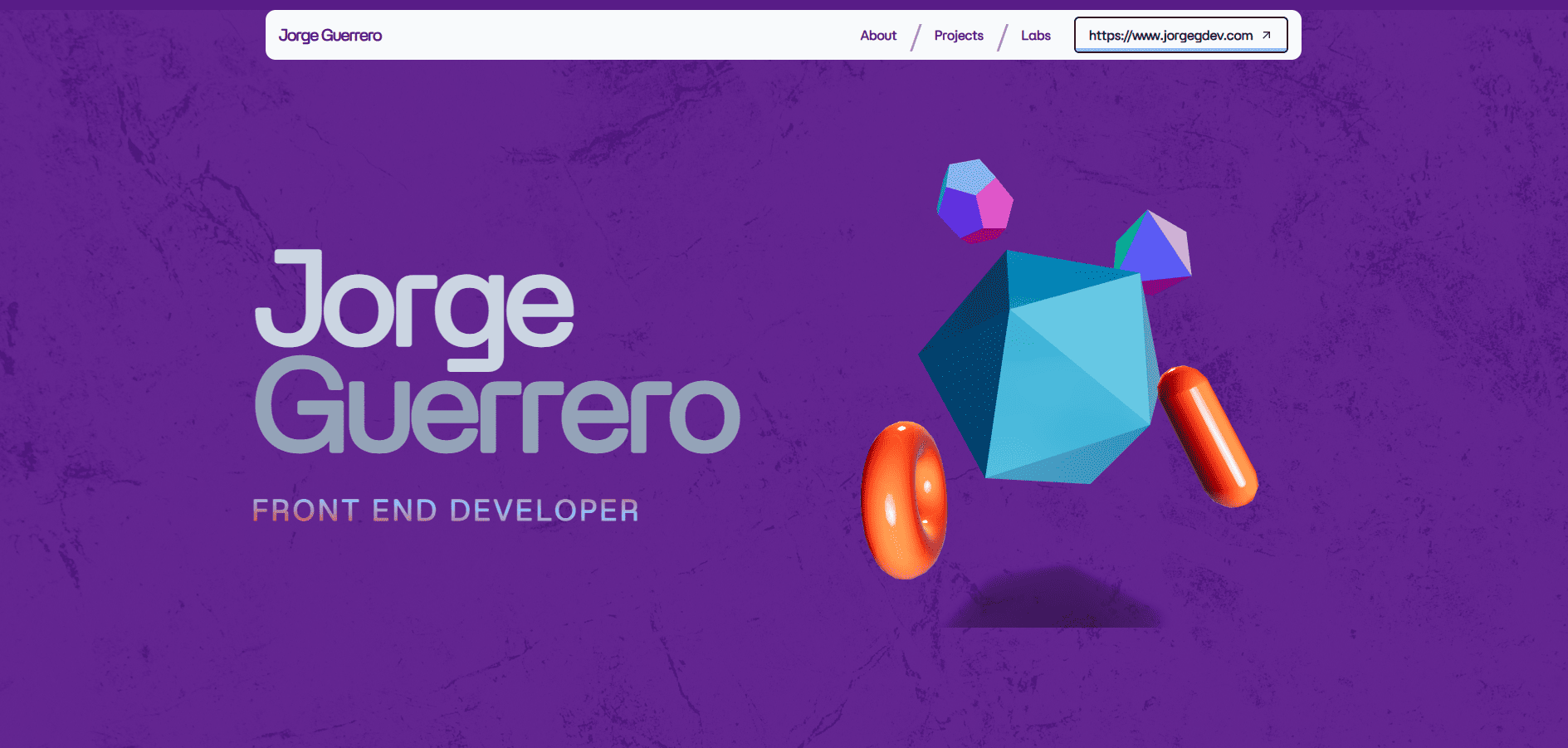 Clean UI of Jorge Guerrero's developer portfolio